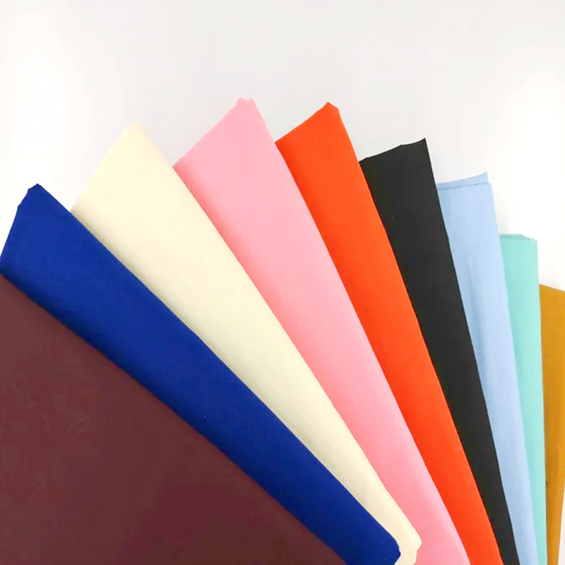 TMIE-08-5-2 Lebar 112CM Ringan 75GSM Warna Disesuaikan dan Lebih dari 100+warna Lapisan Dicelup Kain Poliester Poplin